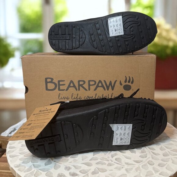 BEARPAW Moc II Slippers Buffalo Plaid Knit NeverWet Fleece Mens 10 Indoor Outdoo - Picture 10 of 12